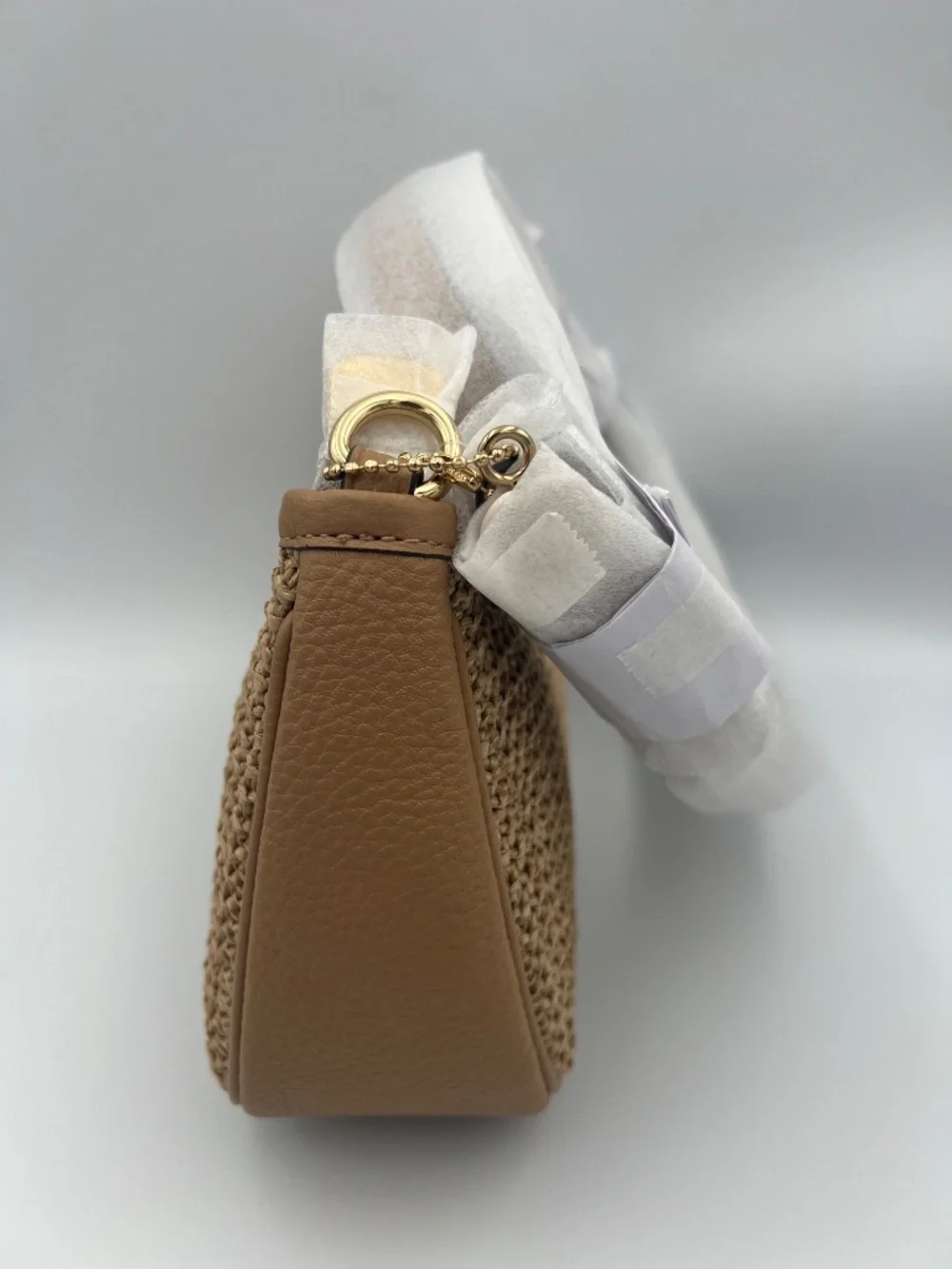 Teri Shoulder Straw Bag With Charm